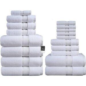 Luxury Cotton Bathroom Towel Set - 100% Cotton, Zero Twist, Quick Dry, Absorbent